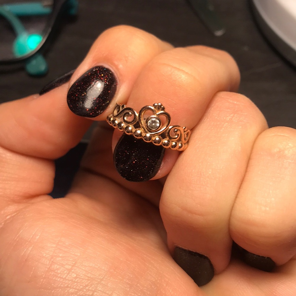 Rose gold princess pandora ring